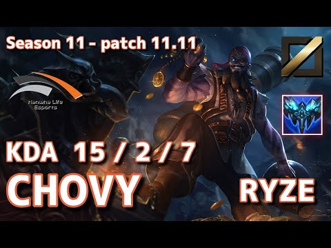 【韓国サーバー/C1/Rank2】HLE Chovy ライズ(Ryze) VS ジェイス(Jayce) MID - Patch11.11 KR Ranked【LoL】