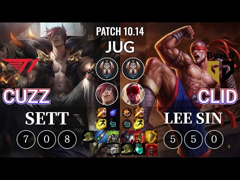 T1 Cuzz Sett vs GEN Clid Lee Sin Jungle - KR Patch 10.14