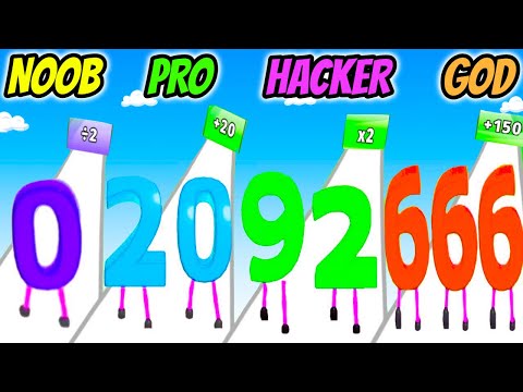 Digit Run 3D - NOOB vs PRO vs HACKER vs GOD