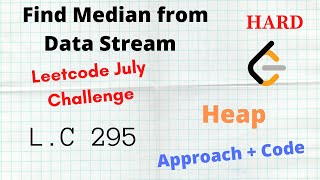 YouTube video 'Find Median from Data Stream | Leetcode 295 | C++ | Python | Heap | Hard | Approach + Code'