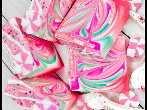 How to make soap - Peppermint Luna Swirl