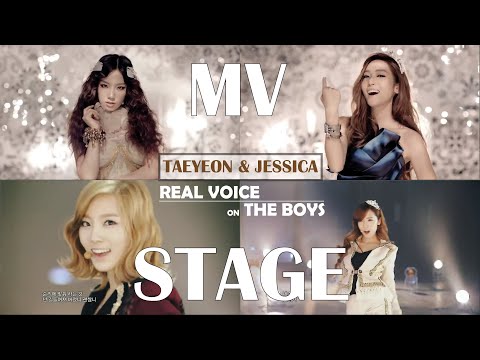 The Boys - Girl's Generation (SNSD) | Taeyeon and Jessica real voices - MV & Stage