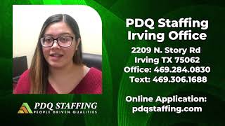 PDQ Staffing Irving Office Warehouse Jobs