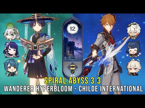 C1 Wanderer Hyperbloom and C0 Childe International - Genshin Impact Abyss 3.3 - Floor 12 9 Stars