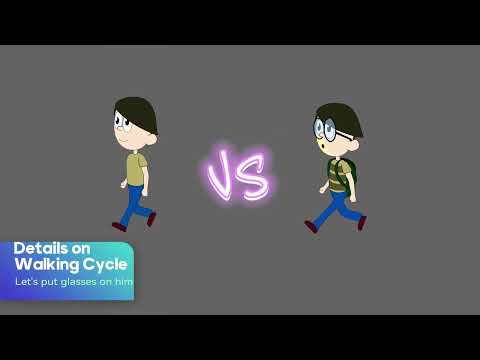 2D Animation Tutorial - How Add Details to A Walking Cycle - Part 1 / 5 thumbnail