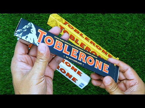 LOVELY ! TOBLERONE SWISS MILK CHOCOLATE WITH HONEY . HOW TO OPENING SWEET ASMR VIDEO