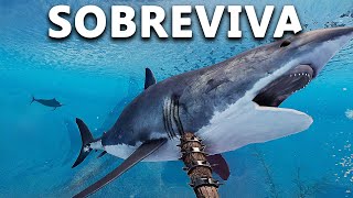 SURVIVAL EM MUNDO ALAGADO! LUTANDO COM TUBAROES NO MAR e CRAFT DE PÉ DE PATO + BESTA