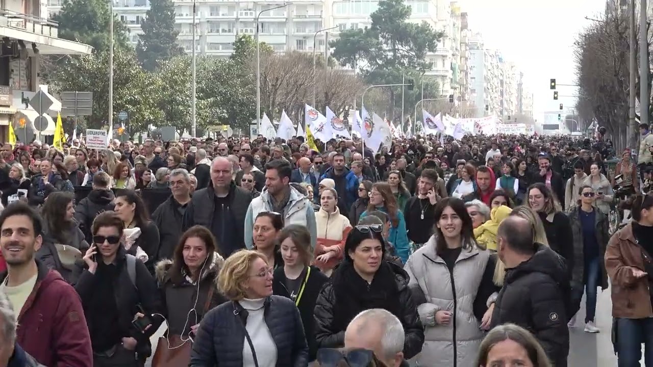 Διαδήλωση 20000 και συγκρούσεις για τον έναν χρόνο από τα Τέμπη | Θεσσαλονίκη 28-2-2024