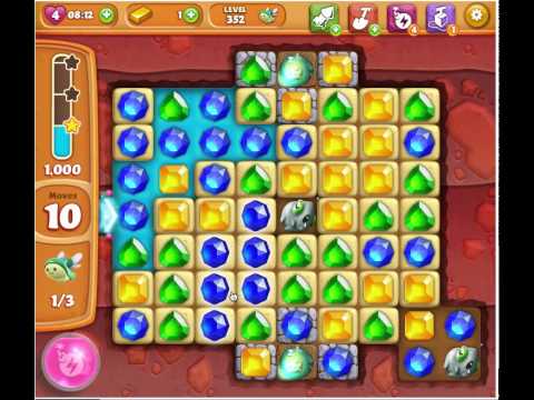 Diamond Digger Saga Level 352, 3***Stars, No Boosters, Sound