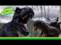 T-Rex and Spinosaurus Showdown 🦖🥊 Jurassic World Camp Cretaceous | Netflix After School