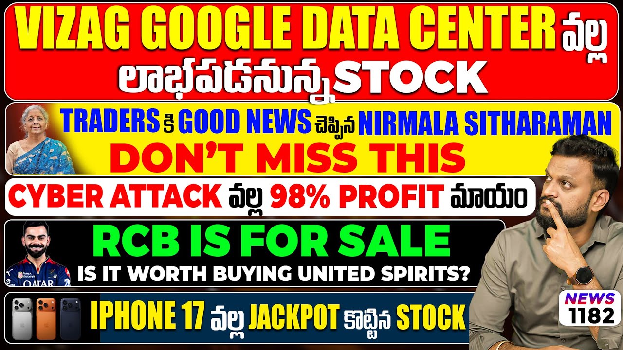 Vizag google Data Center వల్ల లాభపడనున్న Stock| 98% Profit Gone| Good News For traders| RCB for Sale