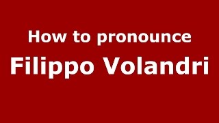 How to pronounce Filippo Volandri