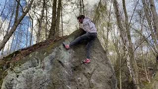 Video thumbnail of Holotrop, 6B+. Modřín