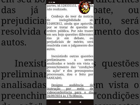 MOVIMENTAÇÃO NO PROCESSO DA CANDIDATA A PREFEITA EVELIN NESSE DIA 21 DE SETEMBRO 2024