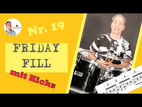 Friday-Fill Nr.19 - so baust du Kicks in dein Fill ein - mit Rim Shots - Schlagzeug lernen mit Rudi