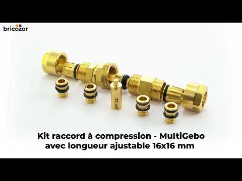 Kit raccord à compression 16 x 16 mm avec longueur ajustable - MultiGebo GEBO