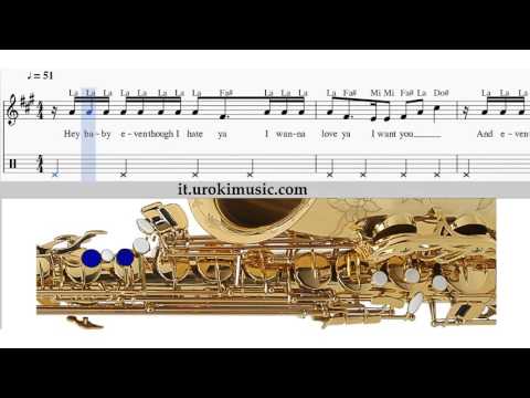 Lezioni di Sassofono Contralto Ariana Grande Problem Melodia Tutorial Spartito Imparare Insegnante M