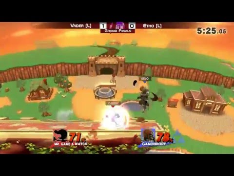 Quest for Salt Smash 4 Grand Finals: Vader (G&W/Metaknight) vs Etho (Ganondorf) 12/19/15