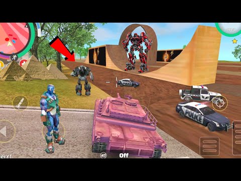 Rope Hero: Vice Town (Tank Destroyer Robot Car) Town War Zone in Stunt Place - Android Gameplay HD