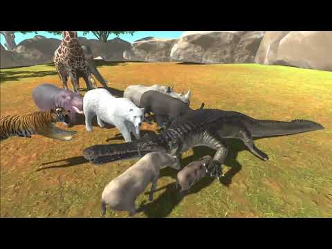 Remastered Mammals vs  Remastered Machimosaurus Rex - Animal Revolt Battle Simulator
