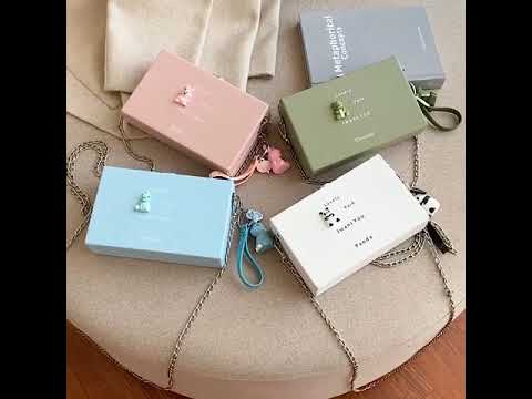 Women Pu Leather Shoulder Bag Girls Small Box Shape Handbags Women Chain Messenger Bags