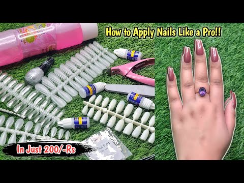 How to: Apply Fake Nails like a Pro || Quick  Easy False Nails tips (in Just 200/-Rs)...