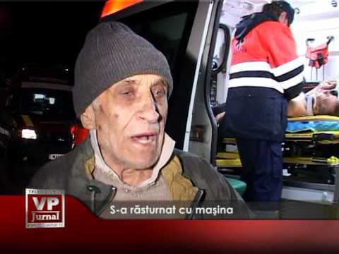 S-a răsturnat cu mașina