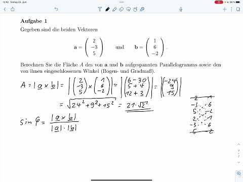 A1 – Vektoren – Fläche Parallelogramm (Klausur SoSe 2023)
