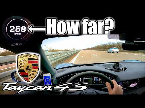 Porsche Taycan 4S Full Charge Top Speed German Autobahn POV