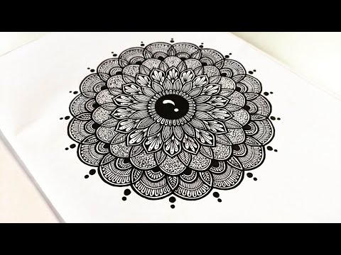 How to draw a Mandala Art for Beginners Step by Step Tutorial Easy Mandala Drawing vanithaarts