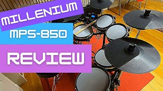 Video thumbnail for Millenium MPS-850 E-drum kit review: hear factory songs and sounds! by The Misceletto Bros.