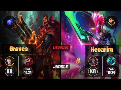 Tarzan GRAVES (Jungle) [Phase Rush] VS HECARIM - Grandmaster KR Patch 10.24