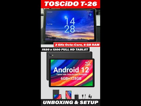 TOSCiDO T-26 Full HD Tablet mit 2GHz Octa-Core, 6GB RAM, 128 GB SSD, 5G/LTE| Unboxing Setup & Review