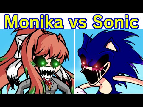 Friday Night Funkin' Sonic.EXE VS Monika.EXE FULL WEEK (FNF Mod) (Triple Trouble/Cycles/U can't Run)