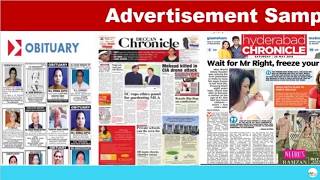 Deccan Chronicle Advertisements | Classified and Display Ad Booking Online