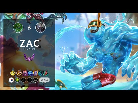 Zac Jungle vs Diana - KR Master Patch 12.19
