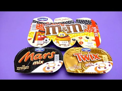 M&M's Danone Vanilla Joghurt, Danone Mars & Twix Mix Desserts