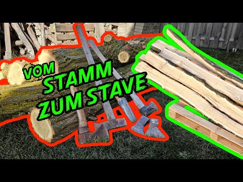 Bogenbau, Robinie aufspalten. Vom Stamm zum Stave.