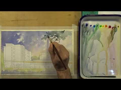 dariushwatercolors.com - architectural watercolor rendering demo