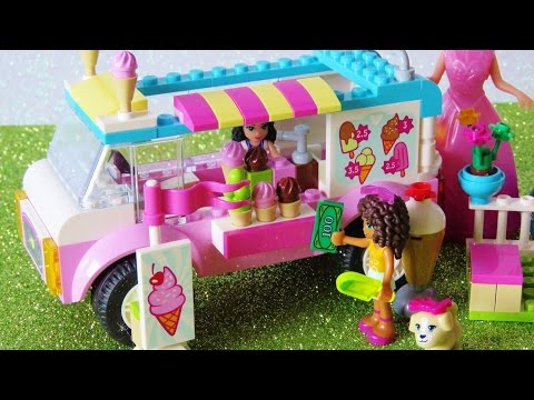 Toy ice cream truck Lego Friends Elsa Anna have chocolate strawberry Ice Cream playset