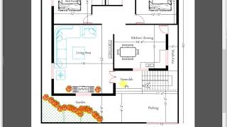 BIG HALL AND KITCHEN HOUSE PLAN IN 44X50 FT