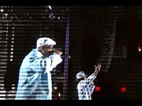 Grandmaster Caz and Grandmaster Mele Mel on stage