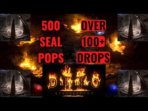 Diablo 2 Resurrected. D2R Online INSANE 500 Chaos Seal Pop Runs With 200 MF Light Sorc (7 GG Drops)