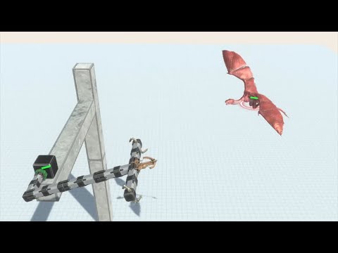 Fantasy Wyvren VS Unit Harpoon Rotating - Animal Revolt Battle Simulator