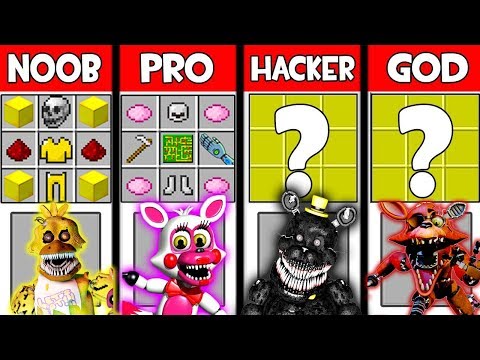 Minecraft Battle: FNAF 4 CRAFTING CHALLENGE ~ NOOB vs PRO vs HACKER vs GOD – Evolution Animation