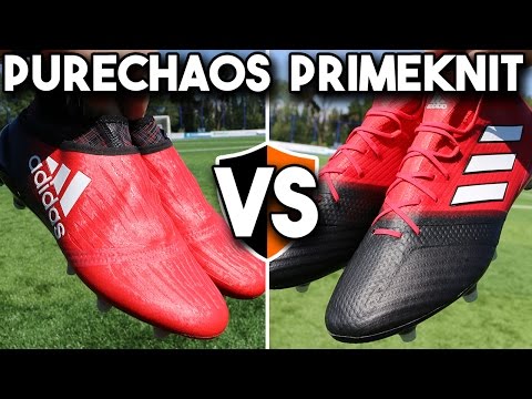 Purechaos vs Primeknit Boot Battle - adidas X16 v ACE17 Red Limit Cleats