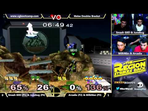 Bar Wars 2 - MilkMan & Arcadia Vs. Junebug & Smash God - SSBM Doubles - Smash Melee