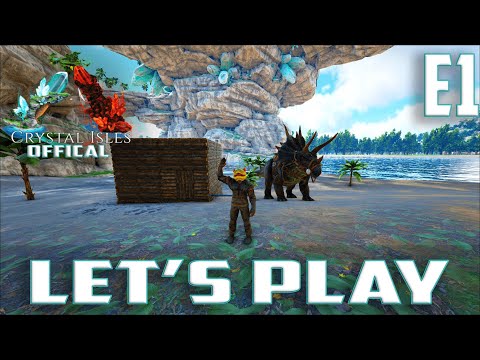 Let's Play ARK:Survival Evolved Offical Crystal Isles-Ep.1-Offical Release