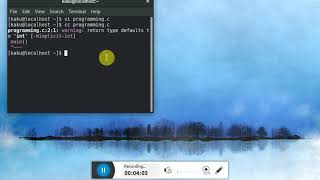 how to write c programme on terminal in fedora || not in text editor