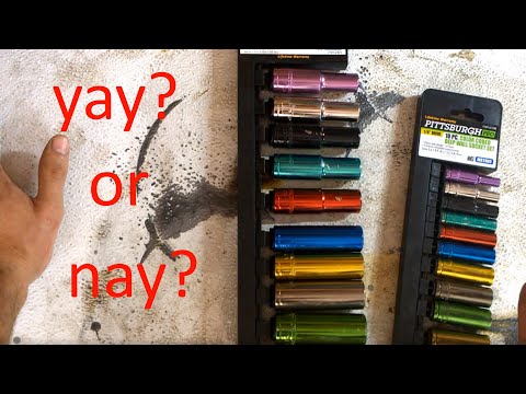 Tool Review - PITTSBURGH 1/4 and 1/2 in. Drive Metric Color Coded Deep Socket Set
